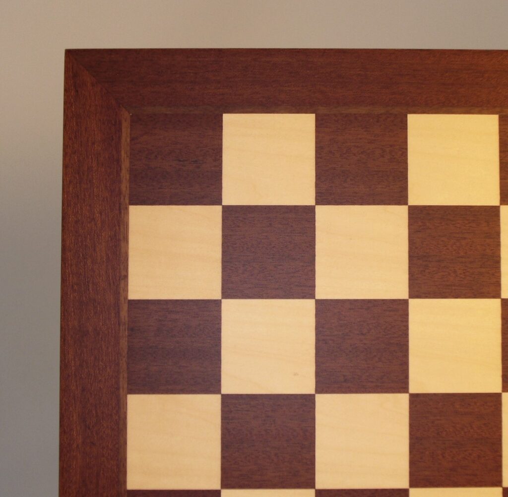 Mahogany and Maple veneer Chess Board