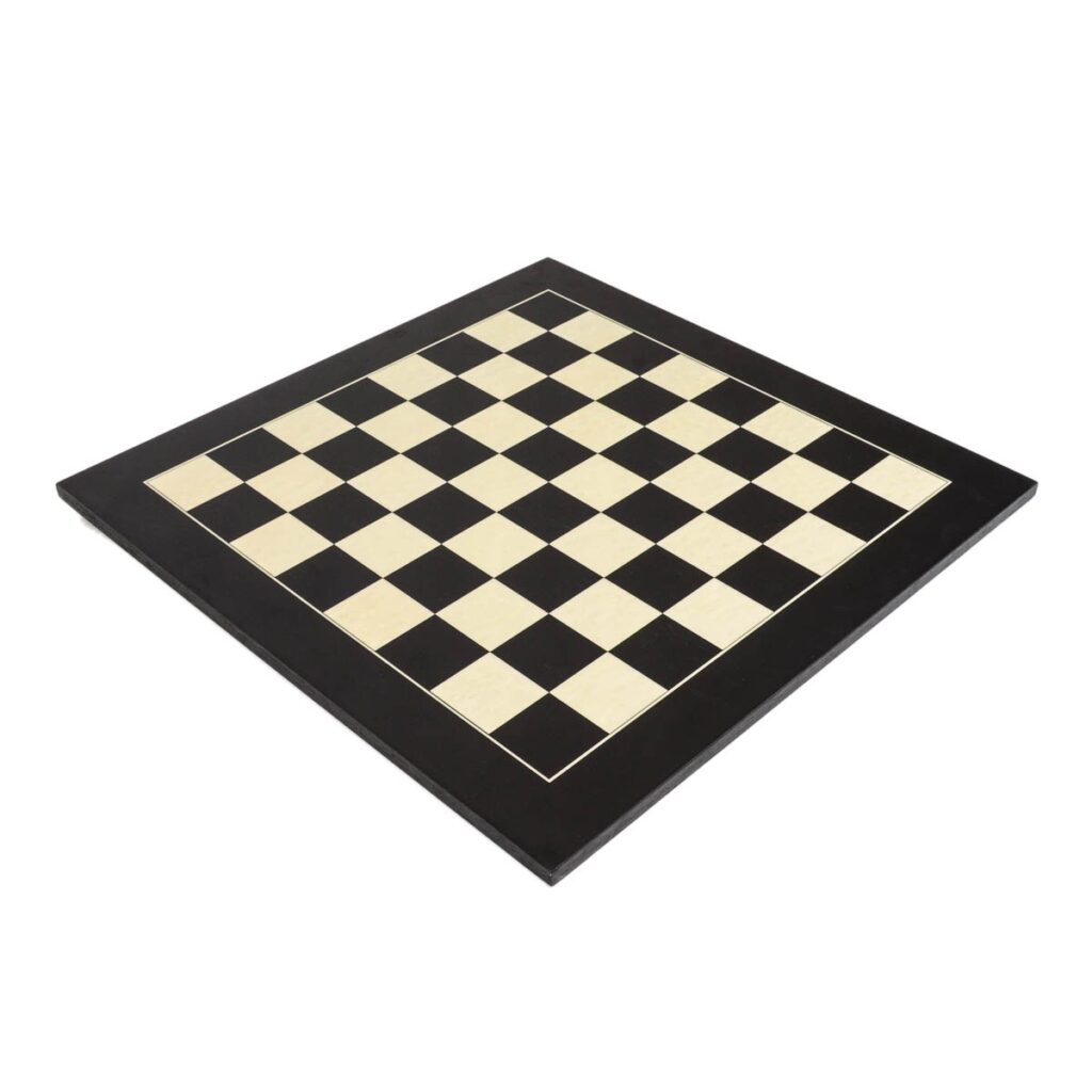 Deluxe Black Wood Chess Board with 2 1/8″ Squares