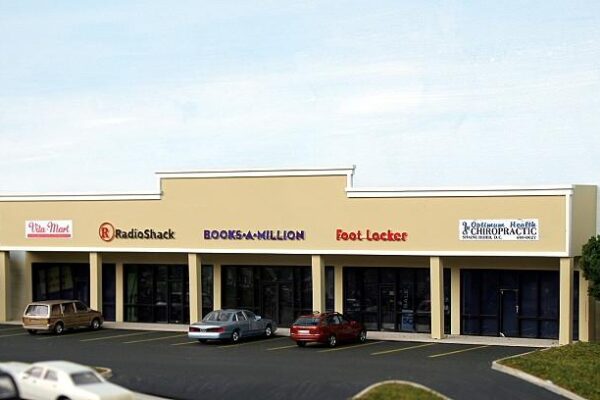 #ML-001 Strip Mall backdrop building in HO scale